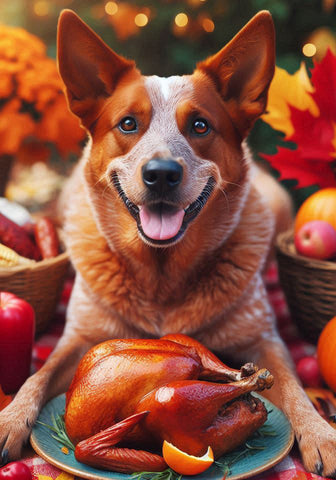 Australian Cattle Dog Red  - Best of Breed DCR Thanksgiving Outdoor House and Garden Flag