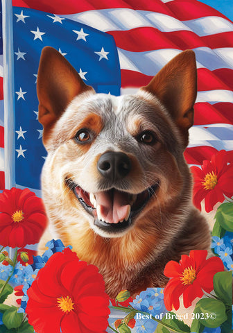 Australian Cattle Dog Red - Best of Breed  Patriotic I All-American Outdoor House and Garden Flag