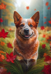 Australian Cattle Dog Red  - Best of Breed DCR Falling Leaves Outdoor Flag