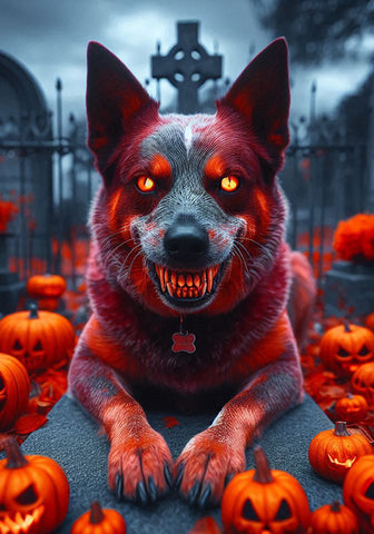 Australian Cattle Dog Red  - Best of Breed DCR Halloween Outdoor House and Garden Flag