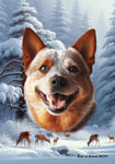 Australian Cattle Dog Red - Best of Breed  Winter Wonderland Outdoor House and Garden Flag