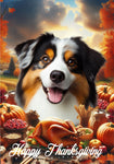 Australian Shepherd Black Tri - Best of Breed  Thanksgiving Outdoor House and Garden Flag