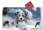 Australian Shepherd Blue Merle - Best of Breed Winter Wonderland Mailbox Cover Hi-Grade Vinyl 6" x 19"