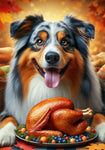 Australian Shepherd  - Best of Breed DCR Thanksgiving Outdoor House and Garden Flag