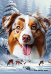 Australian Shepherd Red Merle - Best of Breed  Winter Wonderland Outdoor House and Garden Flag