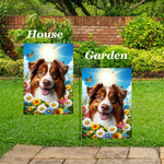 Australian Shepherd Red Tri - Best of Breed  Summer Butterflies Outdoor House and Garden Flag