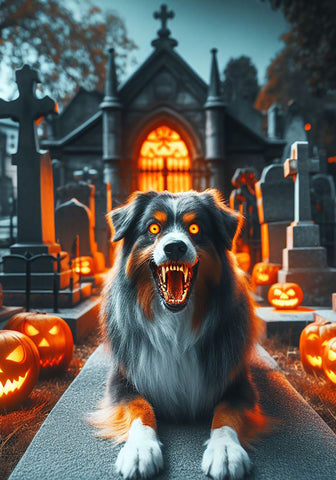 Australian Shepherd  - Best of Breed DCR Halloween Outdoor House and Garden Flag