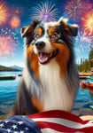 Australian Shepherd - Best of Breed DCR July 4 Outdoor Flag