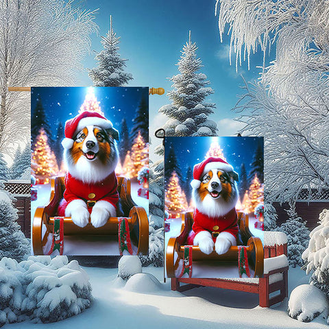 Australian Shepherd  - Best of Breed DCR Christmas Outdoor House and Garden Flag