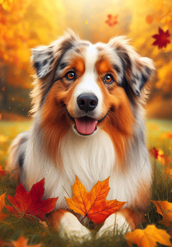 Australian Shepherd  - Best of Breed DCR Falling Leaves Outdoor Flag