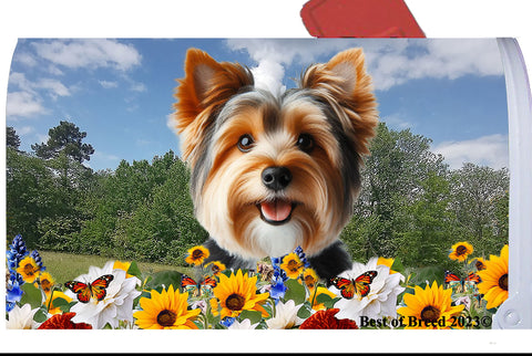 Australian Terrier - Best of Breed Summer Flowers Mailbox Cover Hi-Grade Vinyl 6" x 19"