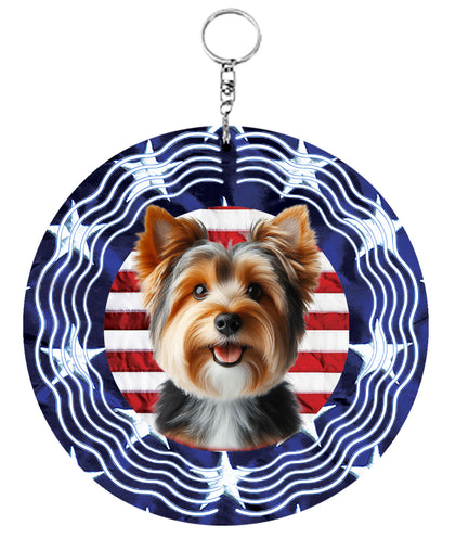 Australian Terrier - Best of Breed  Stars and Stripes Aluminum 10" Wind Spinner
