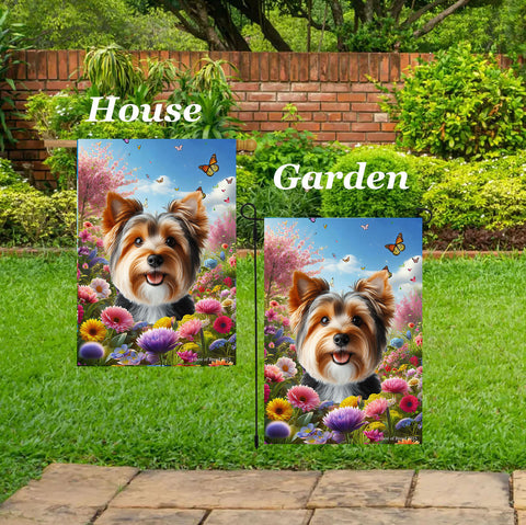 Australian Terrier - Best of Breed  Spring Butterflies Outdoor House and Garden Flag
