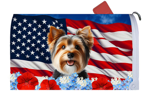 Australian Terrier - Best of Breed Patriotic Mailbox Cover Hi-Grade Vinyl 6" x 19"