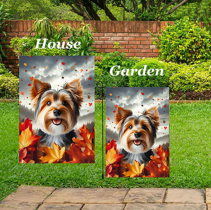 Australian Terrier - Best of Breed  Fall Leaves Outdoor House and Garden Flag