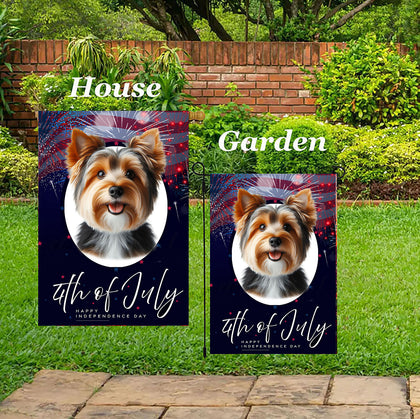 Australian Terrier - Best of Breed  Independence Day July 4th Fourth of July   Outdoor House and Garden Flag
