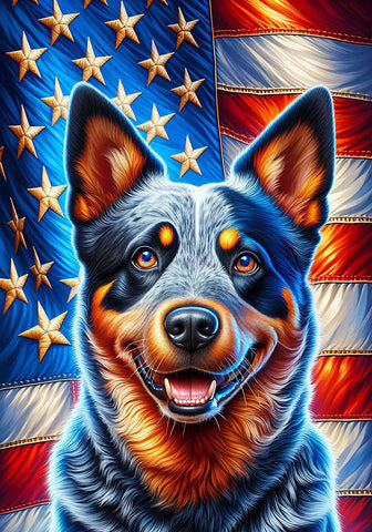 Australian Cattle Dog Blue  - Best of Breed DCR Patriotic III   Outdoor House and Garden Flag