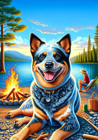 Australian Cattle Dog Blue  - Best of Breed DCR Summer Camping   Outdoor House and Garden Flag