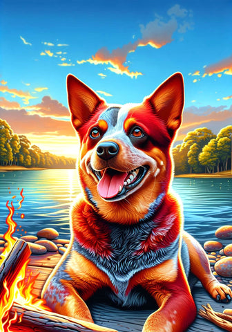 Australian Cattle Dog Red  - Best of Breed DCR Summer Camping   Outdoor House and Garden Flag