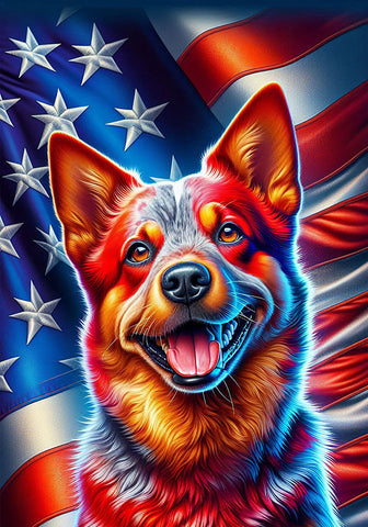 Australian Cattle Dog Red  - Best of Breed DCR Patriotic III   Outdoor House and Garden Flag