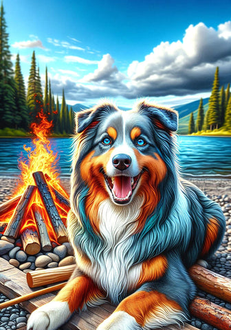 Australian Shepherd  - Best of Breed DCR Summer Camping   Outdoor House and Garden Flag