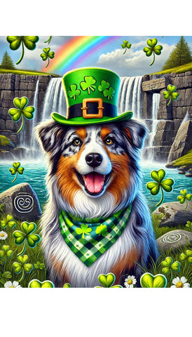 Australian Shepherd  - Best of Breed DCR Saint Patricks Day Day Outdoor House and Garden Flag