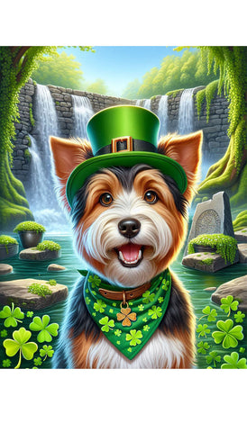 Australian Terrier  - Best of Breed DCR Saint Patricks Day Day Outdoor House and Garden Flag