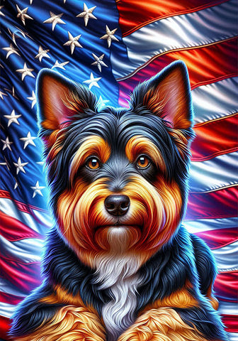 Australian Terrier  - Best of Breed DCR Patriotic III   Outdoor House and Garden Flag