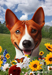 Basenji Red and White  - Best of Breed  Summer Fields Outdoor House and Garden Flag