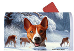 Basenji Red and White  - Best of Breed Winter Wonderland Mailbox Cover Hi-Grade Vinyl 6" x 19"