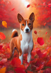 Basenji Red - Best of Breed DCR Falling Leaves Outdoor Flag