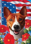 Basenji Red and White  - Best of Breed  Patriotic I All-American Outdoor House and Garden Flag