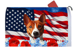 Basenji Red and White  - Best of Breed Patriotic Mailbox Cover Hi-Grade Vinyl 6" x 19"