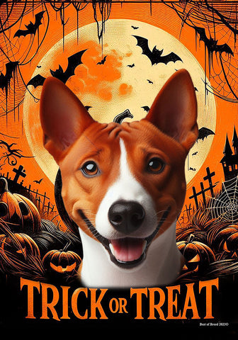 Basenji Red and White  - Best of Breed  Halloween Outdoor House and Garden Flag