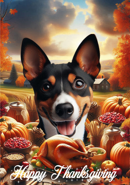 Basenji Tri  - Best of Breed  Thanksgiving Outdoor House and Garden Flag