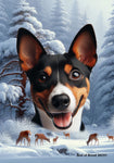 Basenji Tri  - Best of Breed  Winter Wonderland Outdoor House and Garden Flag