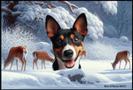 Basenji Tri  - Best of Breed Winter Wonderland Floor Mat Tufted Loop 18" x 27"