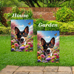 Basenji Tri  - Best of Breed  Spring Butterflies Outdoor House and Garden Flag