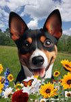 Basenji Tri  - Best of Breed  Summer Fields Outdoor House and Garden Flag