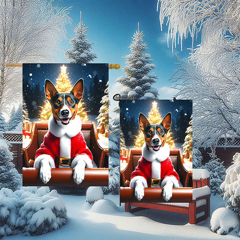 Basenji Tri - Best of Breed DCR Christmas Outdoor House and Garden Flag