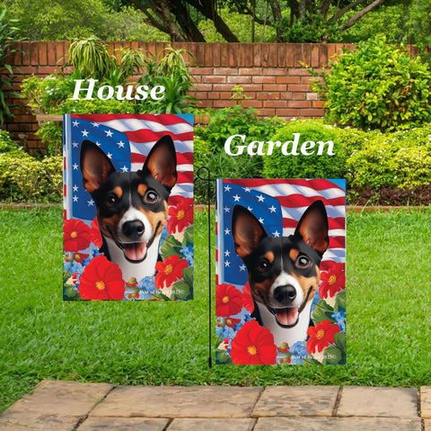 Basenji Tri  - Best of Breed  Patriotic I All-American Outdoor House and Garden Flag