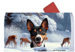 Basenji Tri  - Best of Breed Winter Wonderland Mailbox Cover Hi-Grade Vinyl 6" x 19"