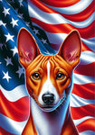 Basenji Red - Best of Breed DCR Patriotic III   Outdoor House and Garden Flag