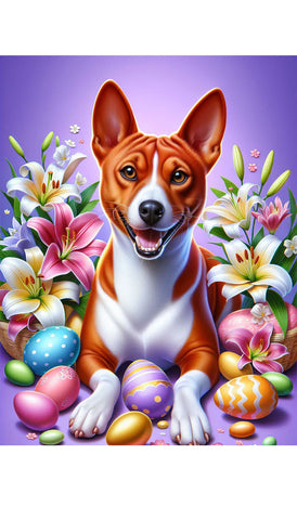 Basenji Red - Best of Breed DCR Easter Holiday    Outdoor House and Garden Flag