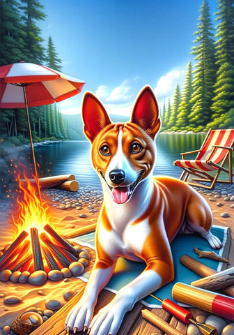 Basenji Red - Best of Breed DCR Summer Camping   Outdoor House and Garden Flag