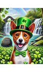 Basenji Red - Best of Breed DCR Saint Patricks Day Day Outdoor House and Garden Flag