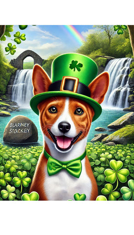 Basenji Red - Best of Breed DCR Saint Patricks Day Day Outdoor House and Garden Flag