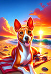 Basenji Red - Best of Breed DCR Summer Sunset Outdoor House and Garden Flag
