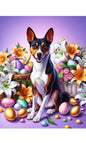 Basenji Tri - Best of Breed DCR Easter Holiday    Outdoor House and Garden Flag