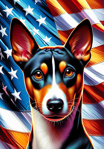 Basenji Tri - Best of Breed DCR Patriotic III   Outdoor House and Garden Flag